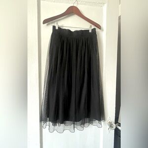 Zara Black Midi Tulle Skirt with small dots. ( pre loved )